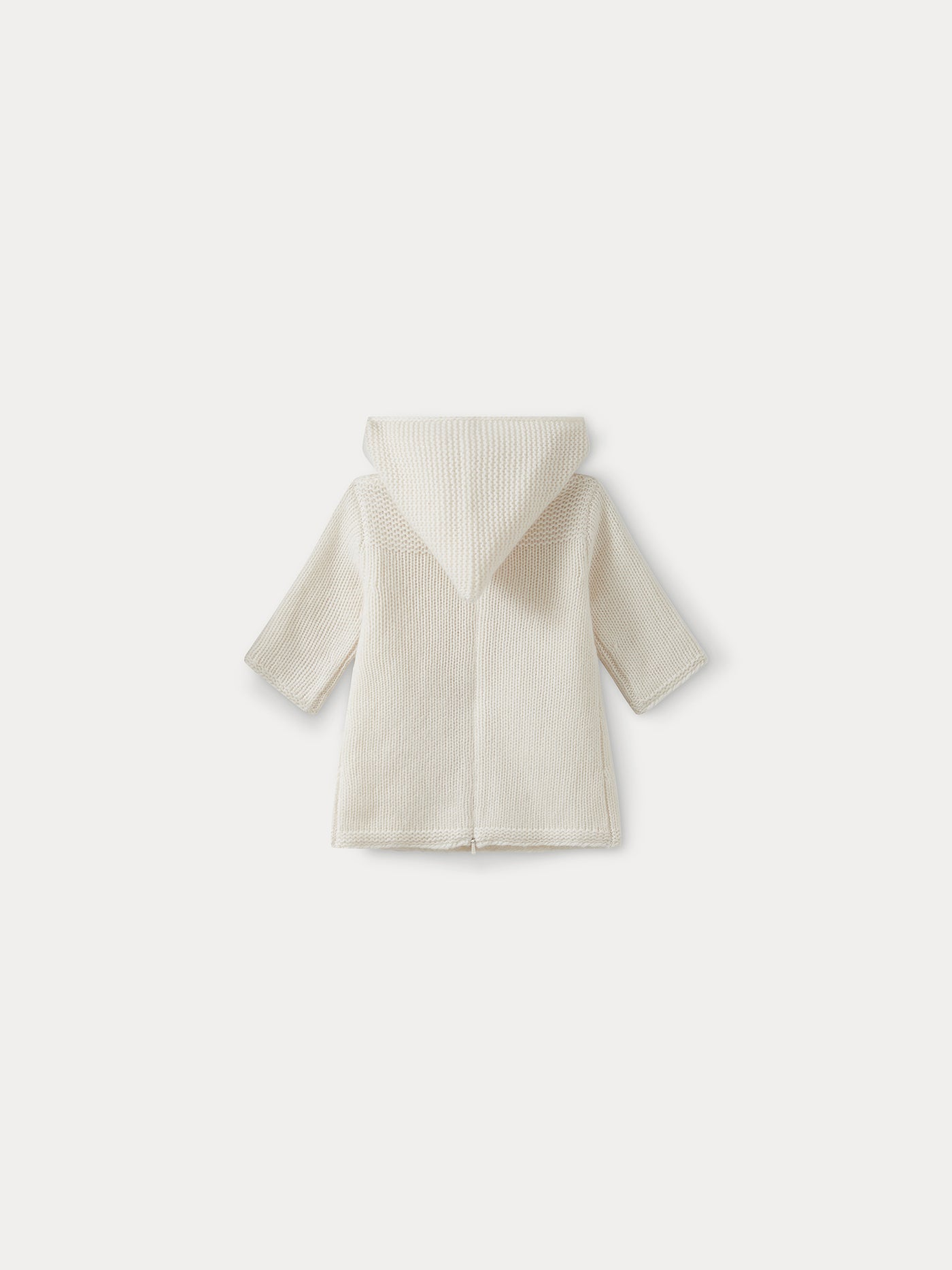 Burnou en cachemire bébé blanc lait