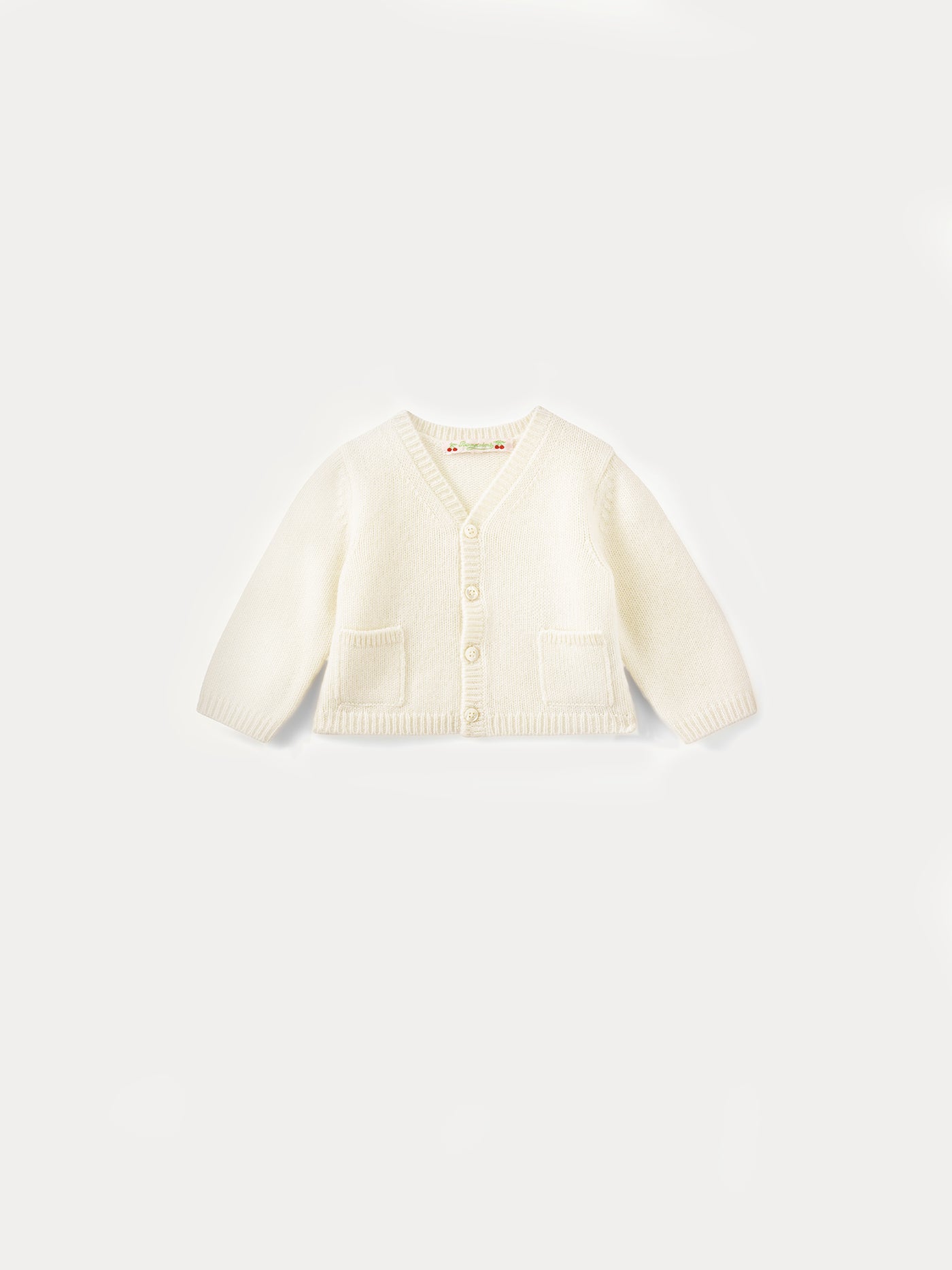 Cardigan bébé en cachemire blanc lait