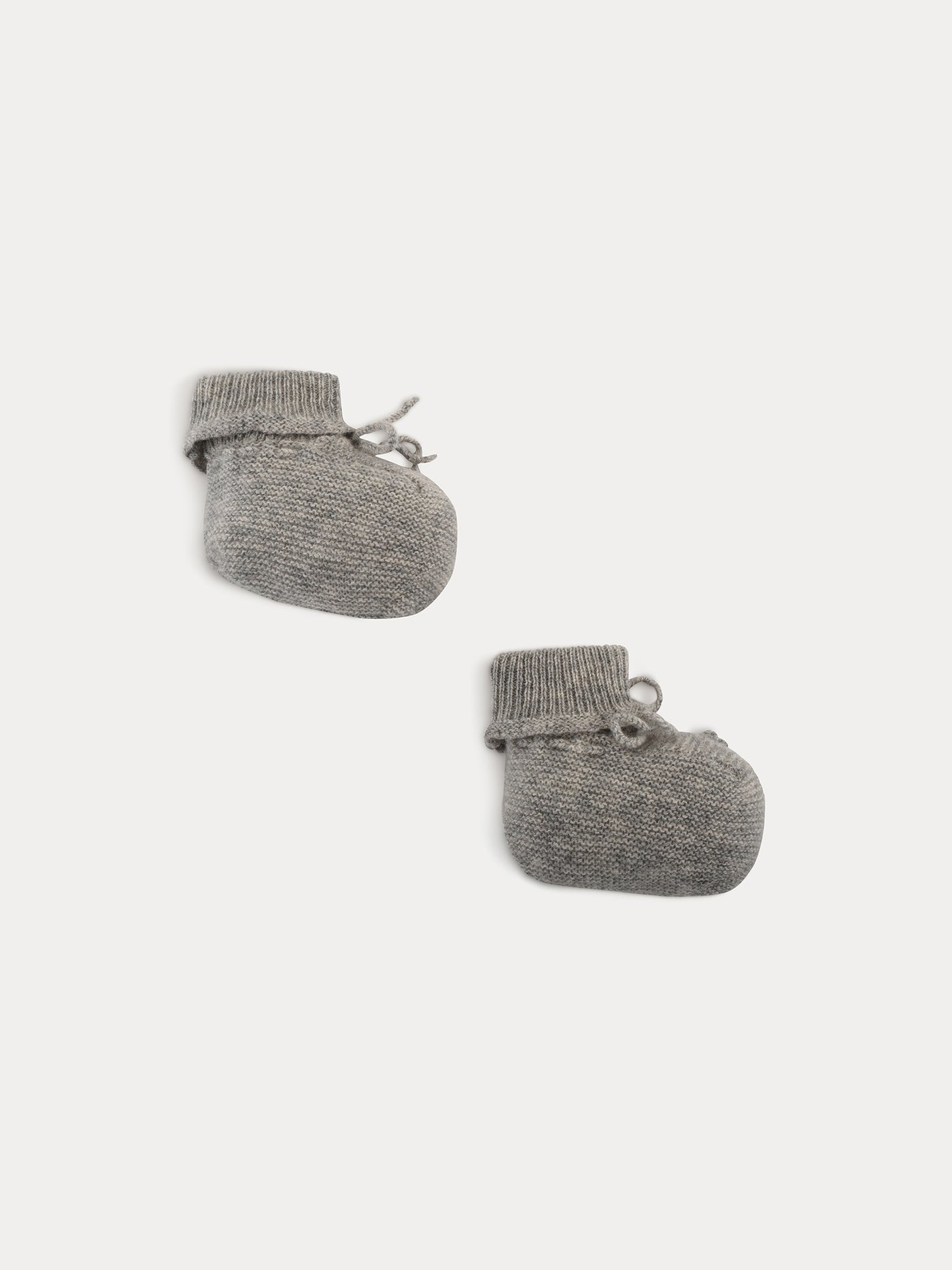 Chaussons en cachemire bébé gris chiné clair