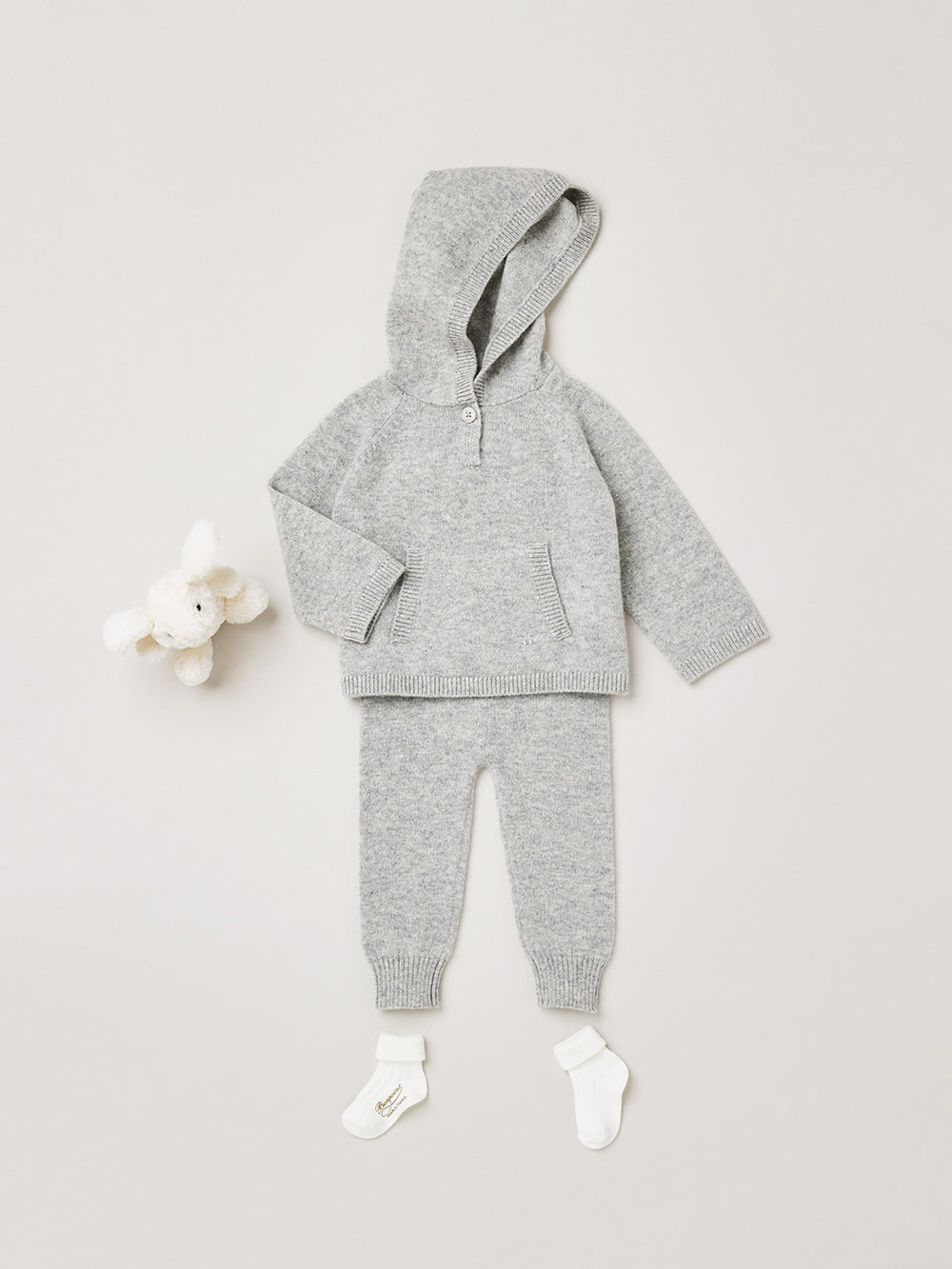 Baby-Kaschmirpullover, grau meliert
