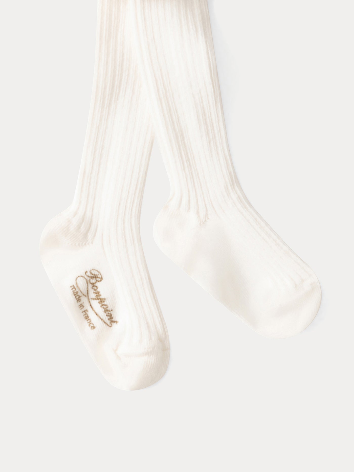 Collant à côtes bébé blanc lait