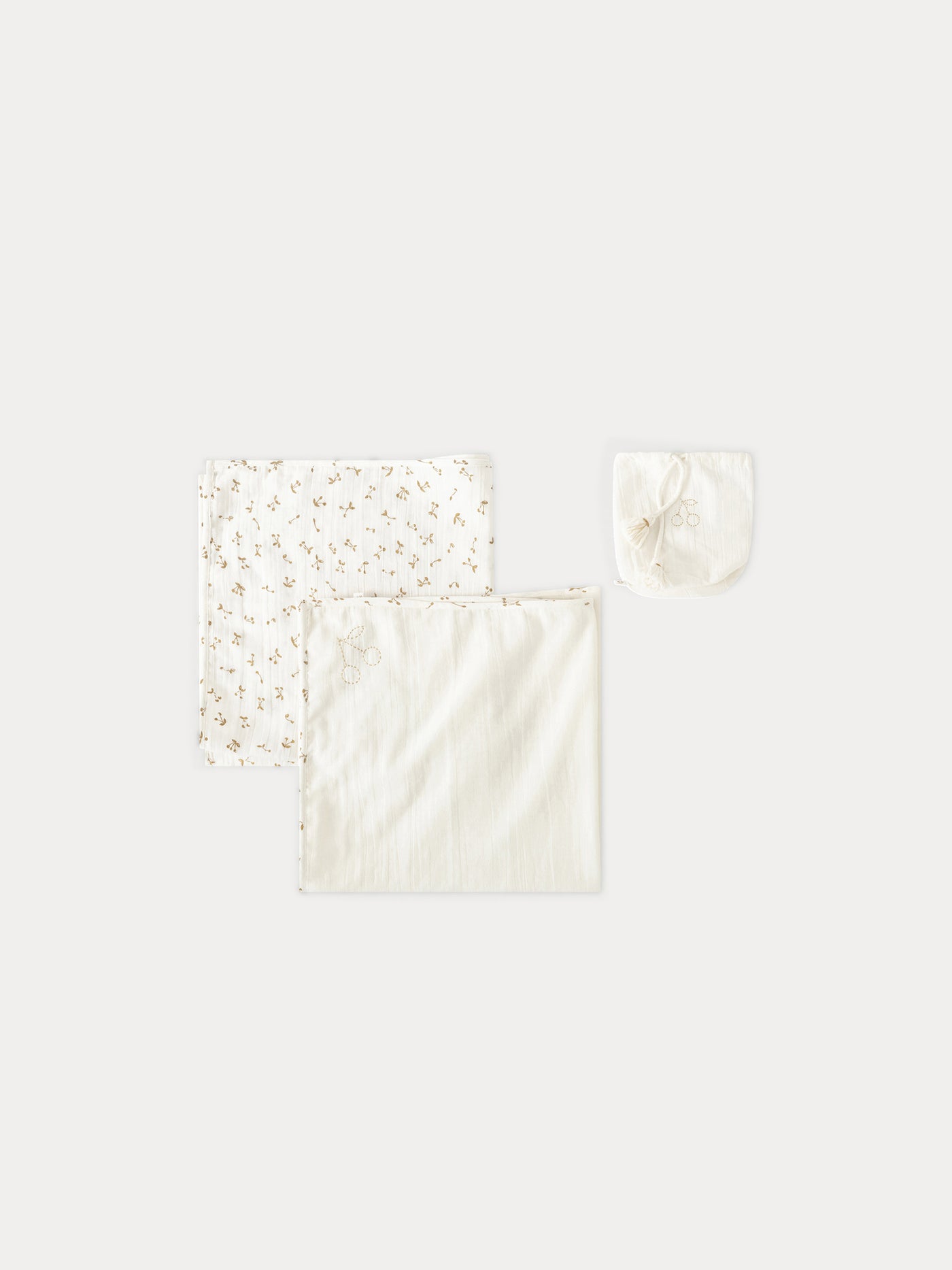 Lot de deux langes en coton double bébé or