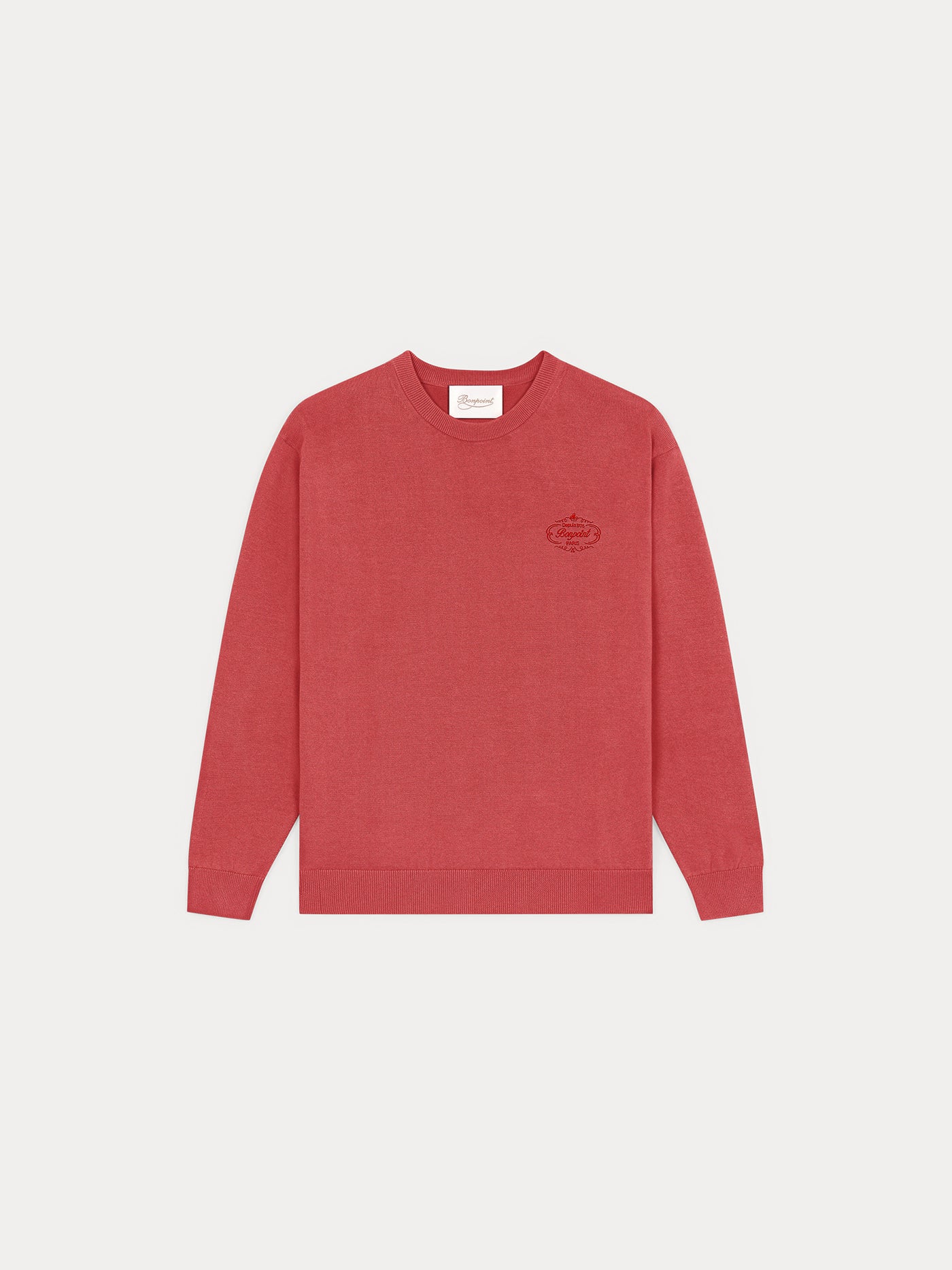 Pull col rond en coton geranium